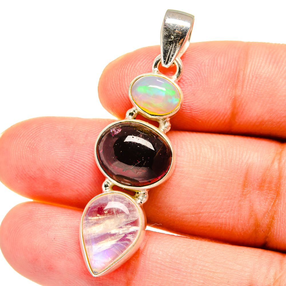 Rainbow Moonstone Pendants handcrafted by Anasilvercos - PD14859