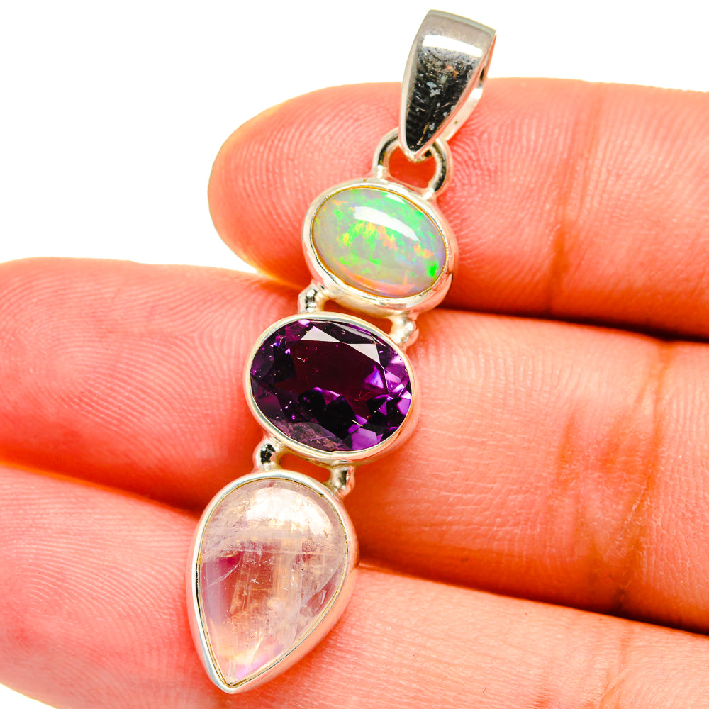 Rainbow Moonstone Pendants handcrafted by Anasilvercos - PD14865