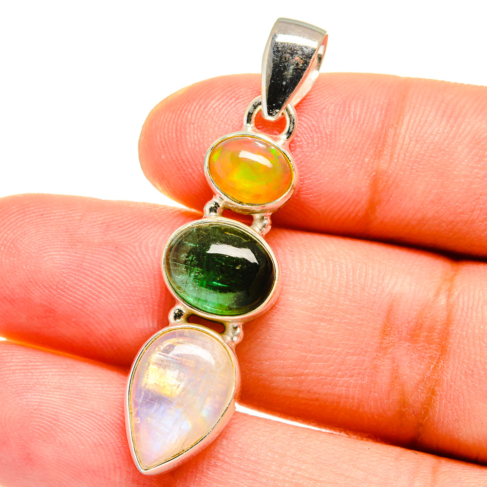 Rainbow Moonstone Pendants handcrafted by Anasilvercos - PD14867