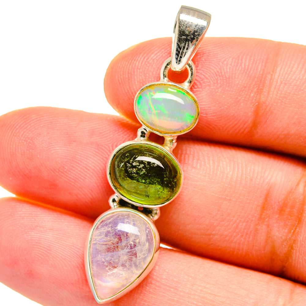 Rainbow Moonstone Pendants handcrafted by Anasilvercos - PD14868