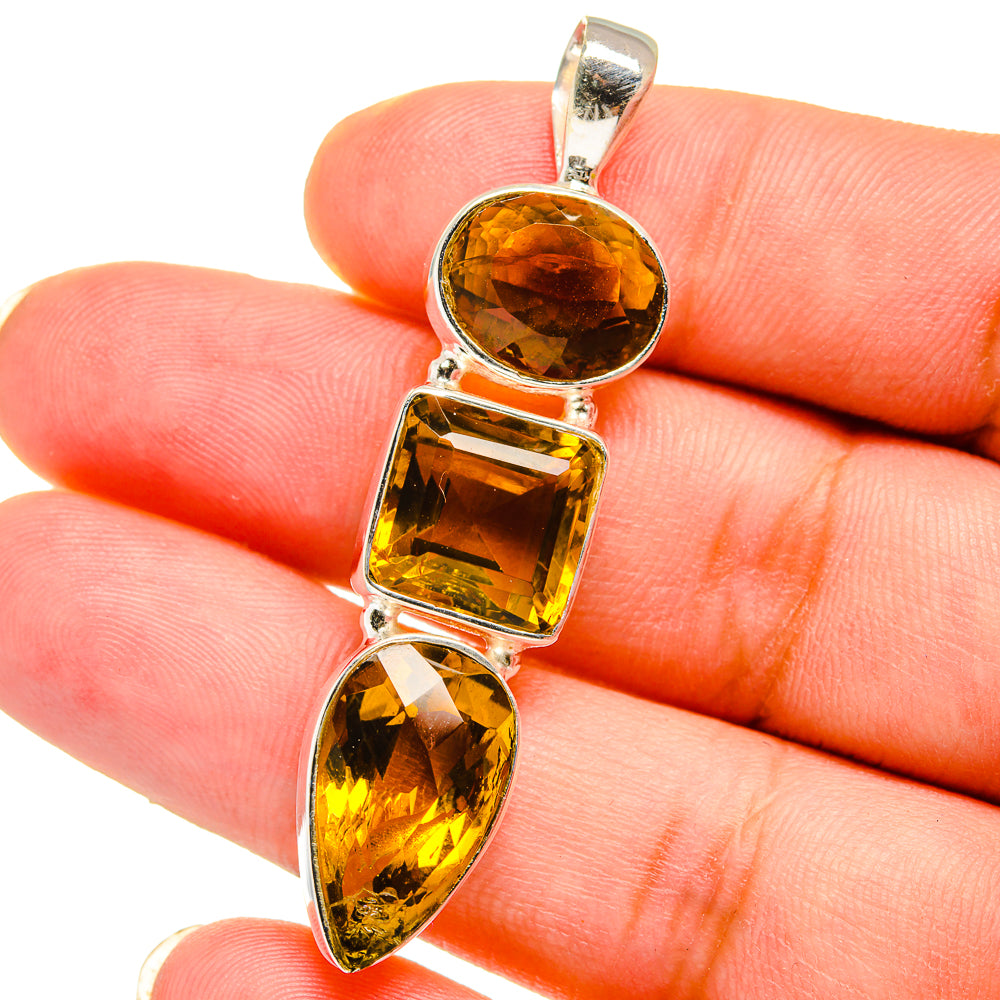 Mandarin Citrine Pendants handcrafted by Anasilvercos - PD14873