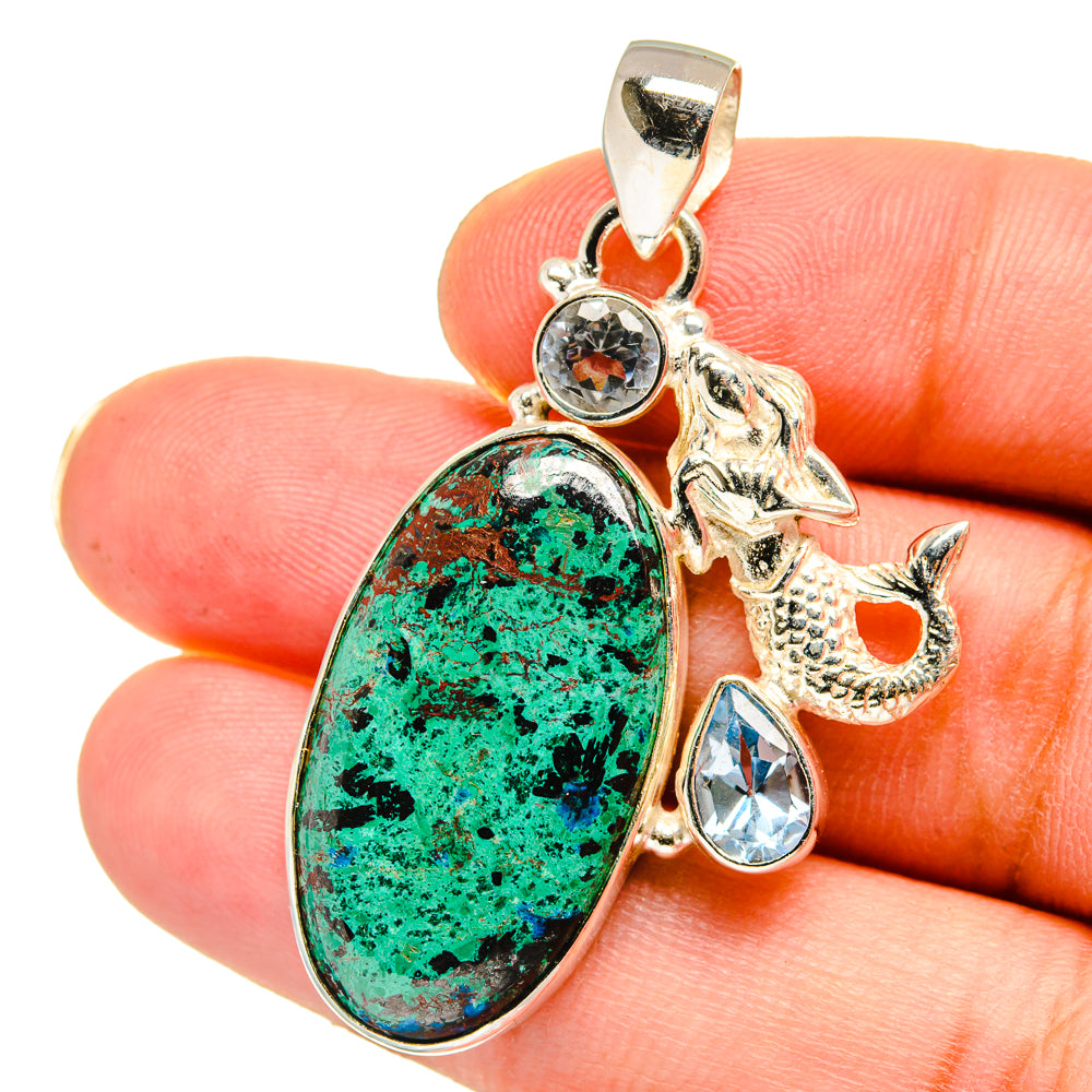 Chrysocolla Pendants handcrafted by Anasilvercos - PD14912