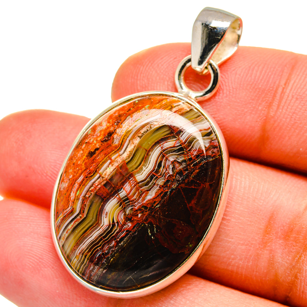 Crazy Lace Agate Pendants handcrafted by Anasilvercos - PD14934