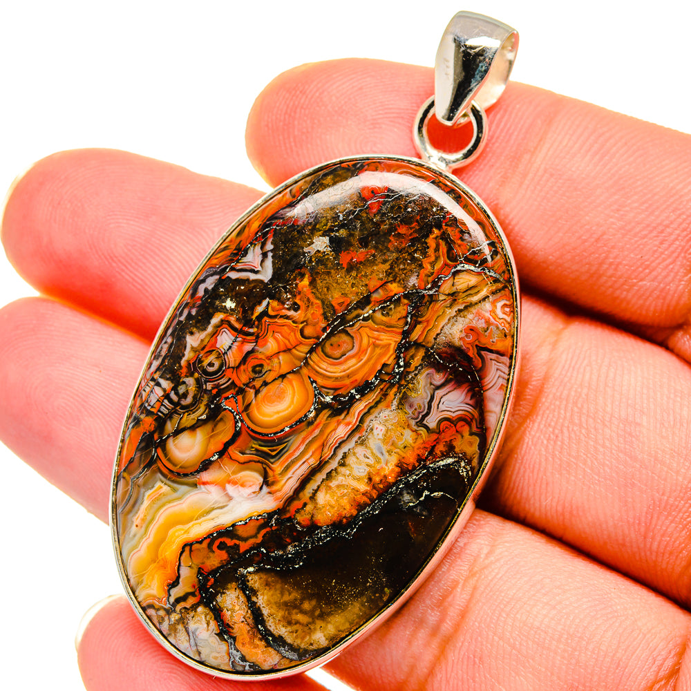 Crazy Lace Agate Pendants handcrafted by Anasilvercos - PD14963