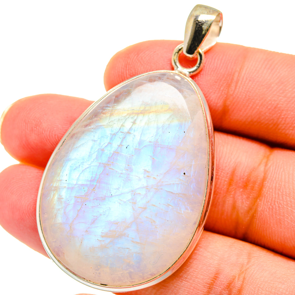 Rainbow Moonstone Pendants handcrafted by Anasilvercos - PD14987