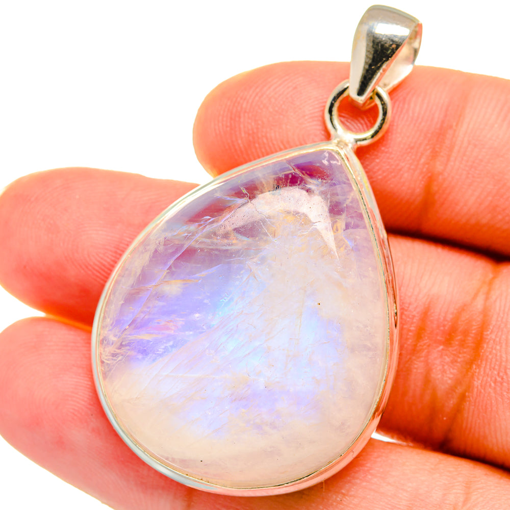 Rainbow Moonstone Pendants handcrafted by Anasilvercos - PD14997