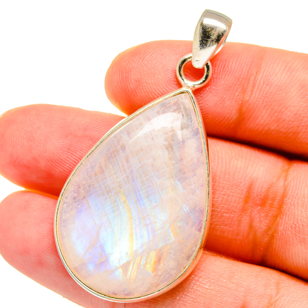 Rainbow Moonstone Pendants handcrafted by Anasilvercos - PD15002