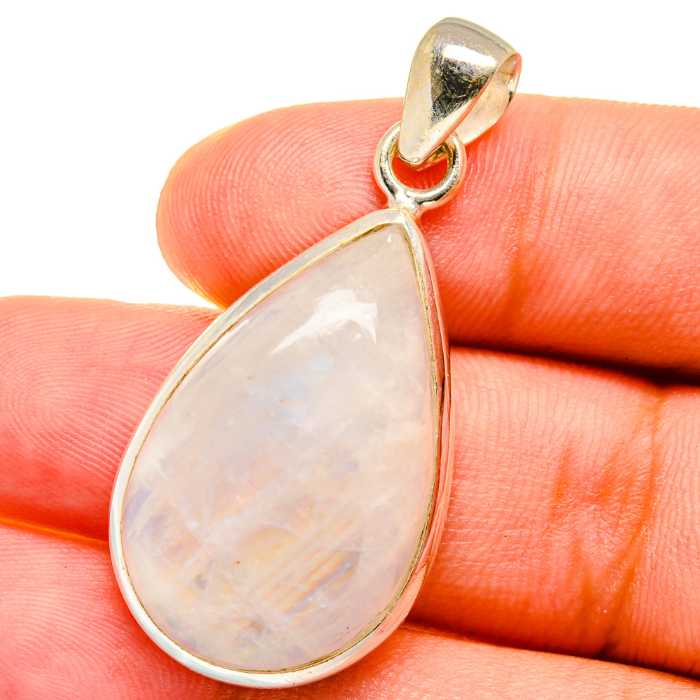 Rainbow Moonstone Pendants handcrafted by Anasilvercos - PD15003