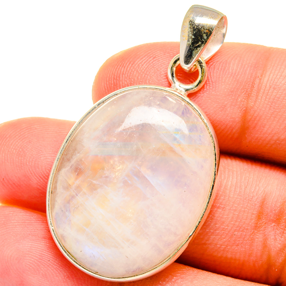 Rainbow Moonstone Pendants handcrafted by Anasilvercos - PD15005