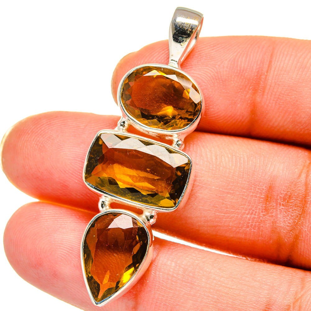 Mandarin Citrine Pendants handcrafted by Anasilvercos - PD15103