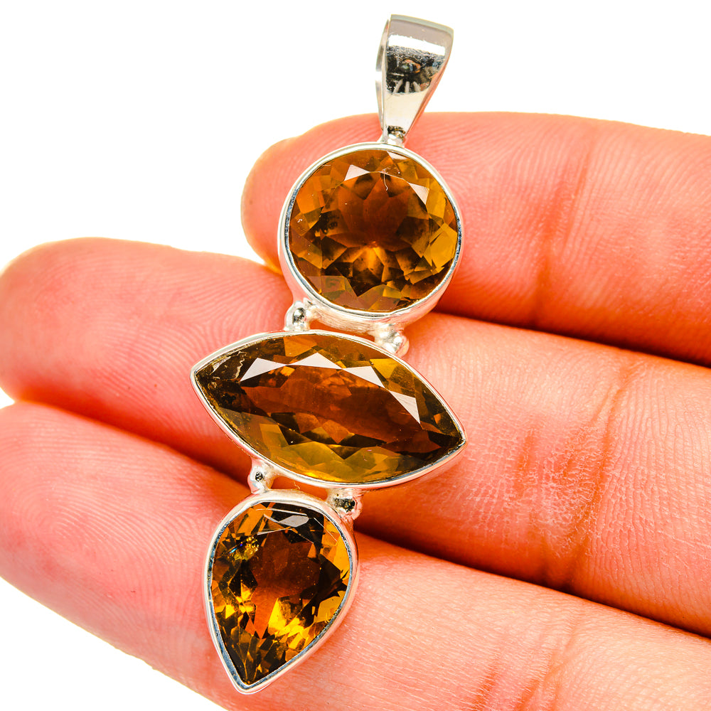 Mandarin Citrine Pendants handcrafted by Anasilvercos - PD15104