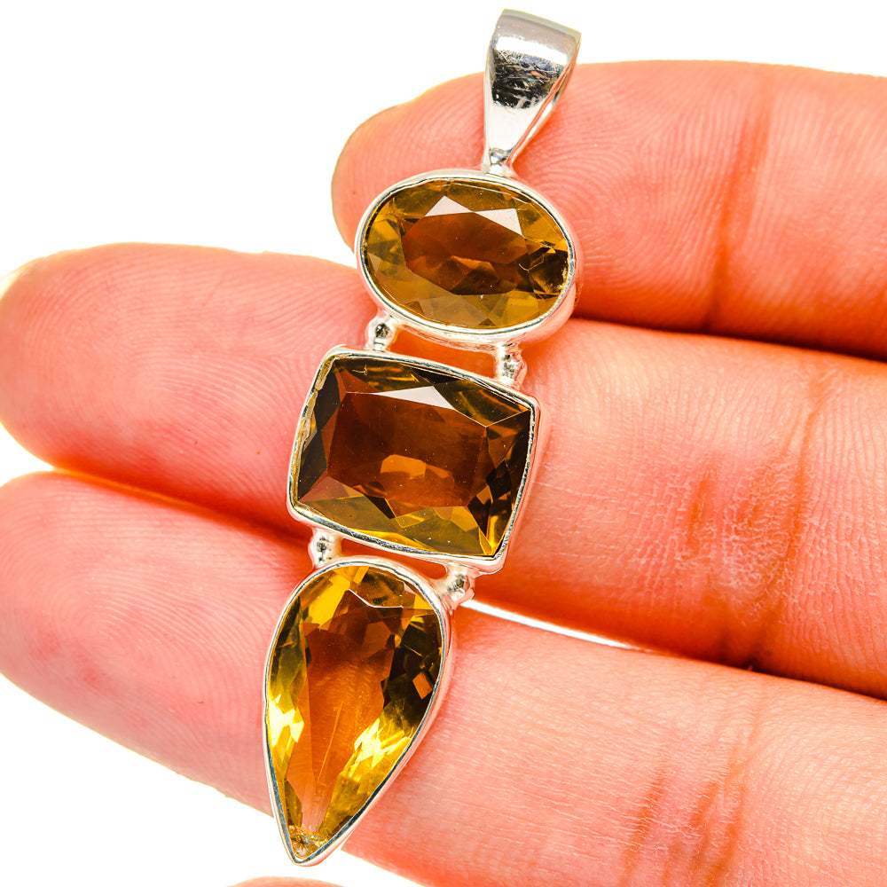 Mandarin Citrine Pendants handcrafted by Anasilvercos - PD15105
