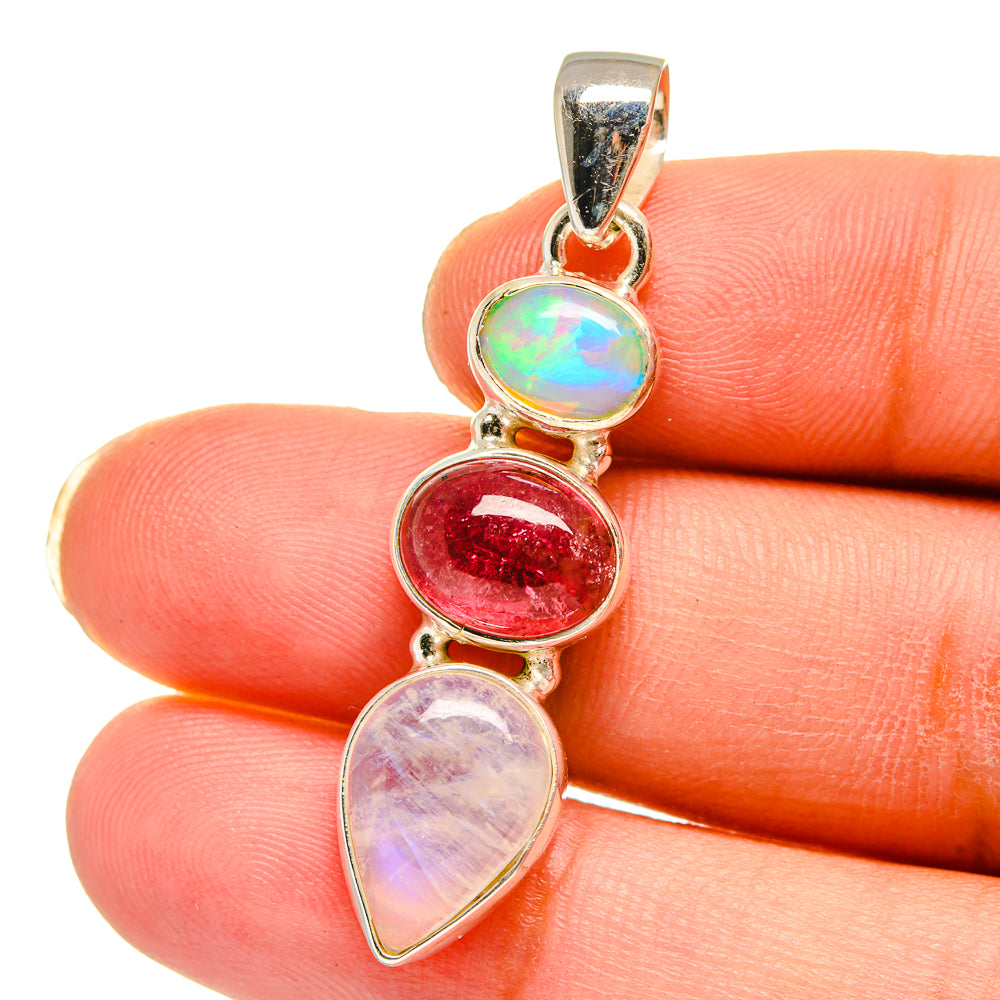 Rainbow Moonstone Pendants handcrafted by Anasilvercos - PD15116
