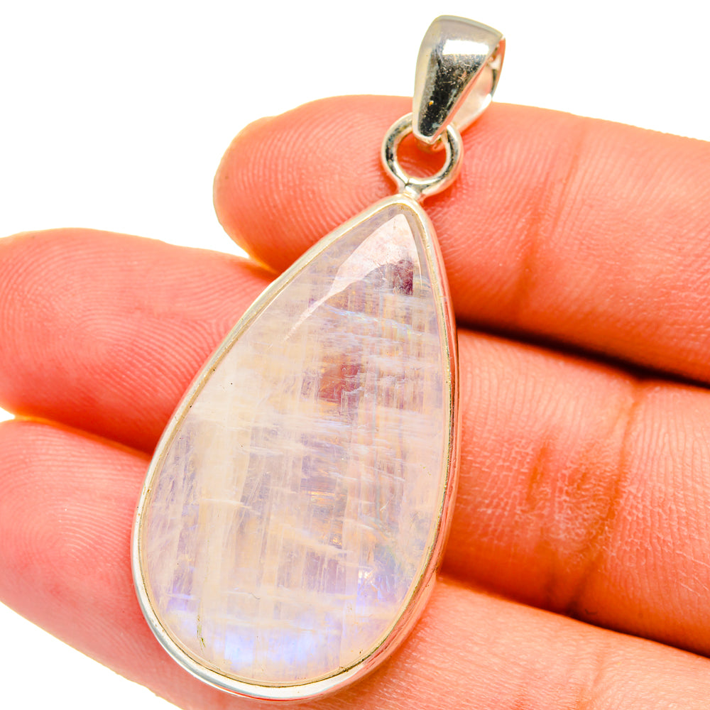 Rainbow Moonstone Pendants handcrafted by Anasilvercos - PD15121