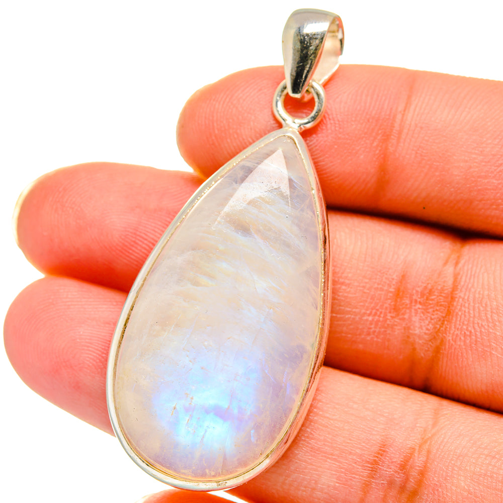 Rainbow Moonstone Pendants handcrafted by Anasilvercos - PD15125