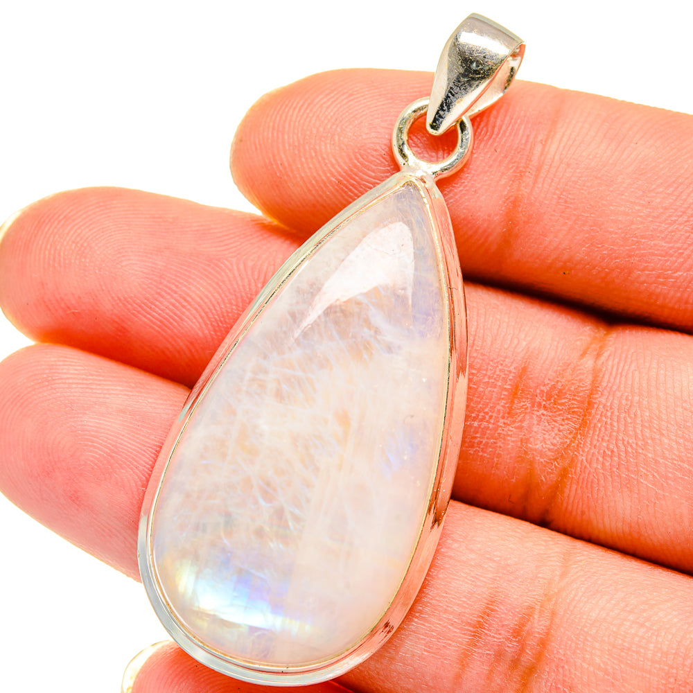 Rainbow Moonstone Pendants handcrafted by Anasilvercos - PD15127