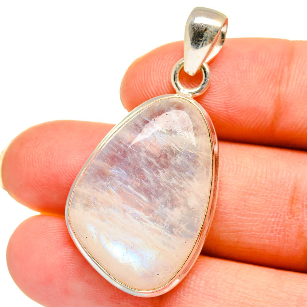 Rainbow Moonstone Pendants handcrafted by Anasilvercos - PD15130
