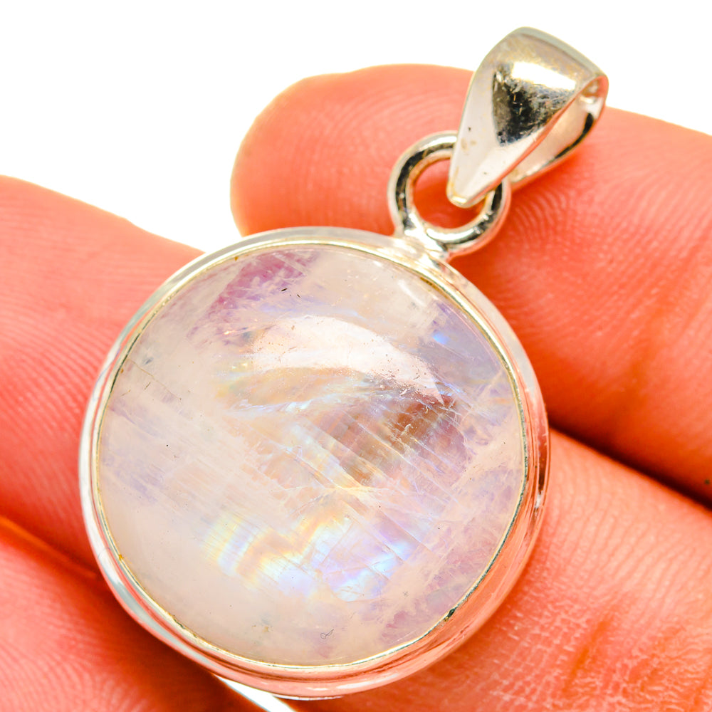 Rainbow Moonstone Pendants handcrafted by Anasilvercos - PD15132