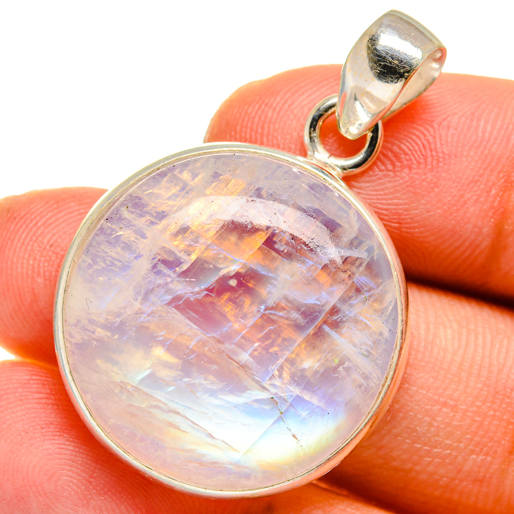 Rainbow Moonstone Pendants handcrafted by Anasilvercos - PD15149