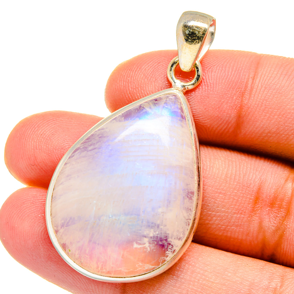 Rainbow Moonstone Pendants handcrafted by Anasilvercos - PD15152