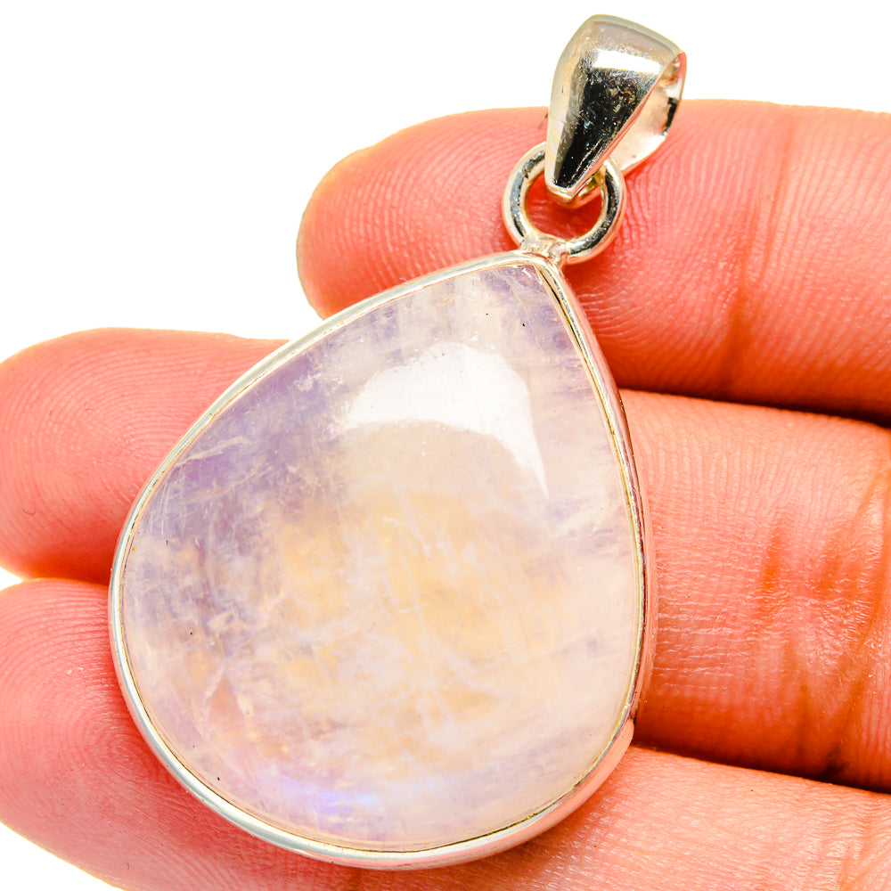 Rainbow Moonstone Pendants handcrafted by Anasilvercos - PD15153