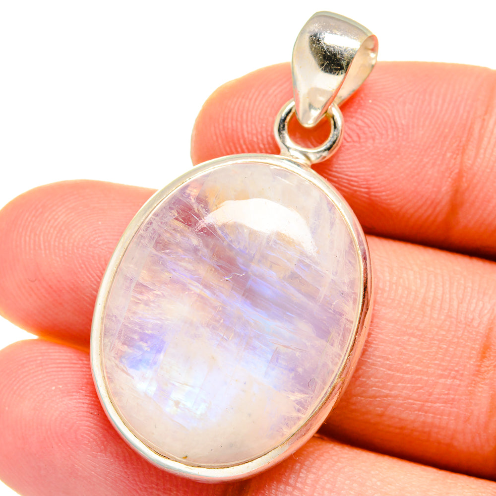 Rainbow Moonstone Pendants handcrafted by Anasilvercos - PD15154