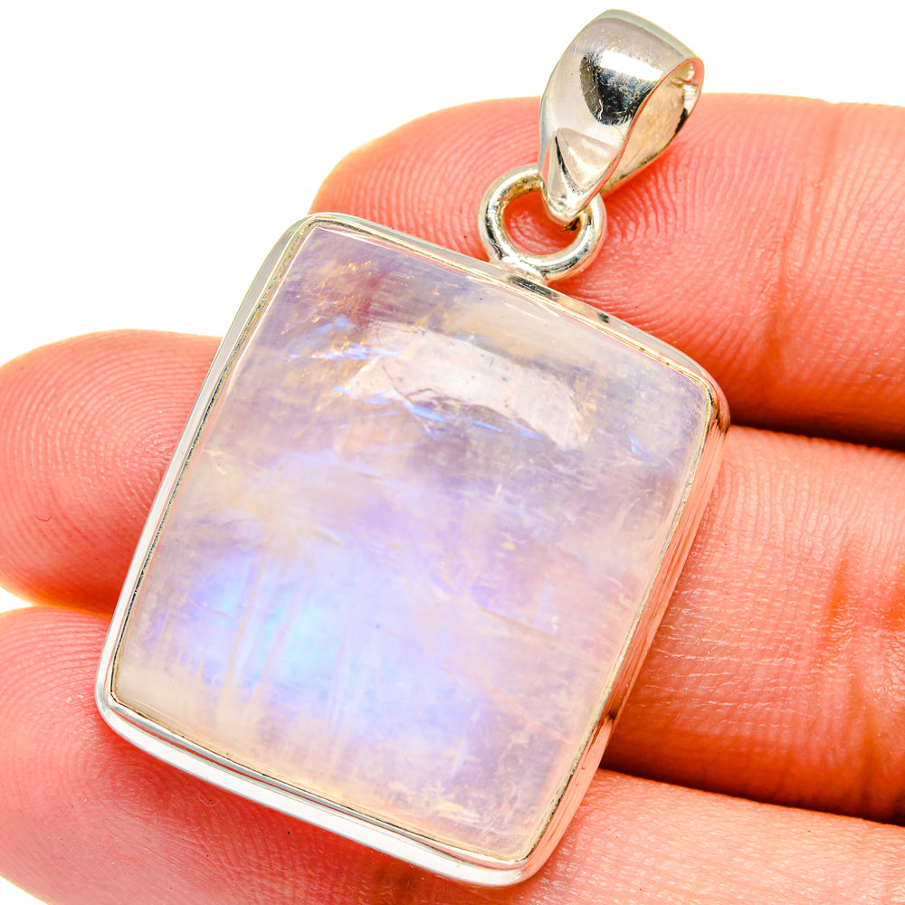Rainbow Moonstone Pendants handcrafted by Anasilvercos - PD15155