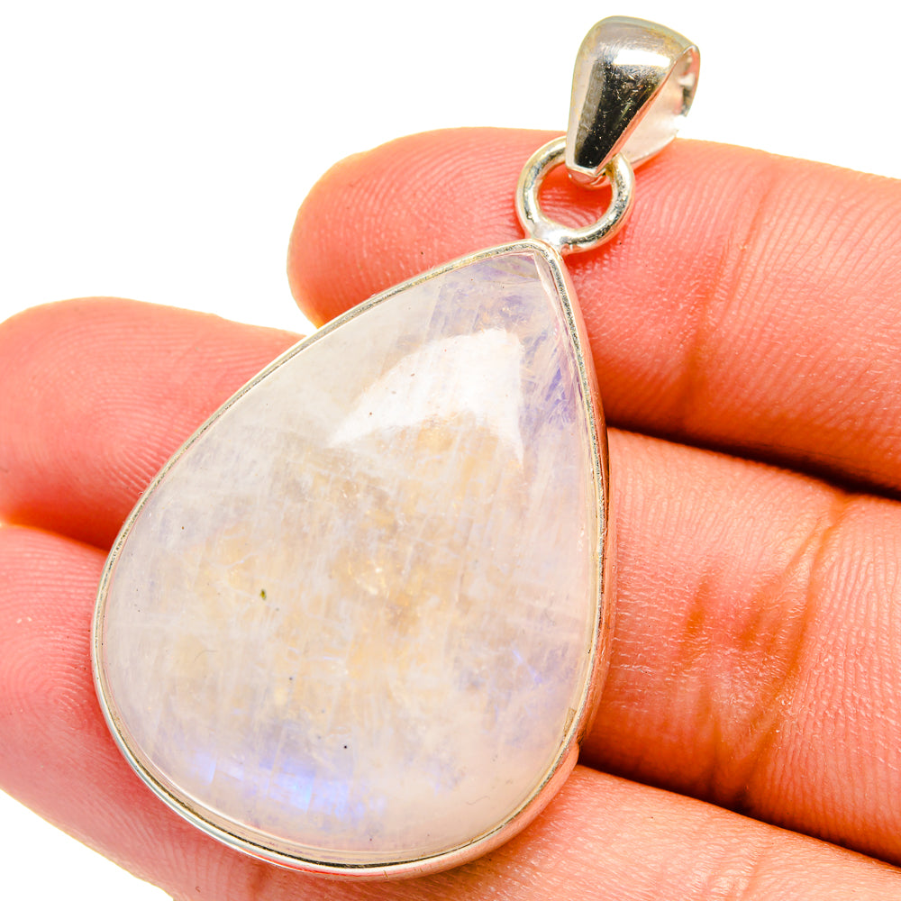 Rainbow Moonstone Pendants handcrafted by Anasilvercos - PD15157