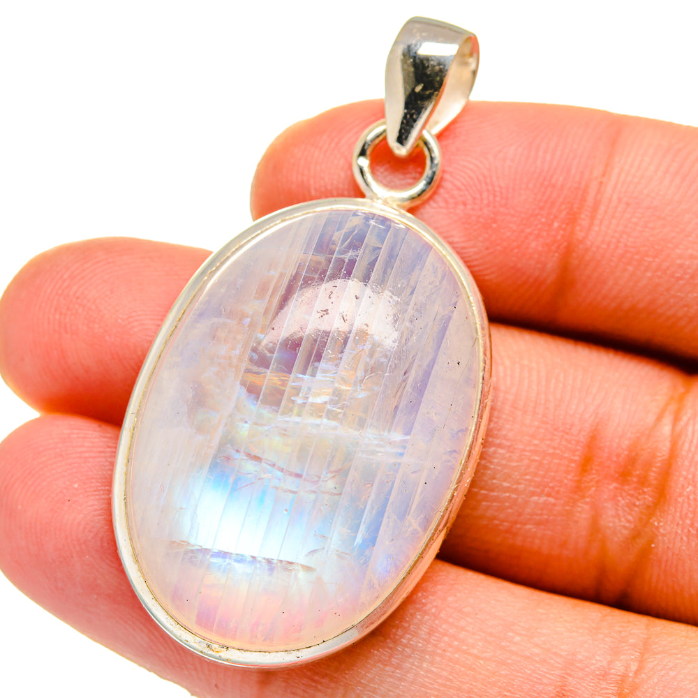 Rainbow Moonstone Pendants handcrafted by Anasilvercos - PD15160