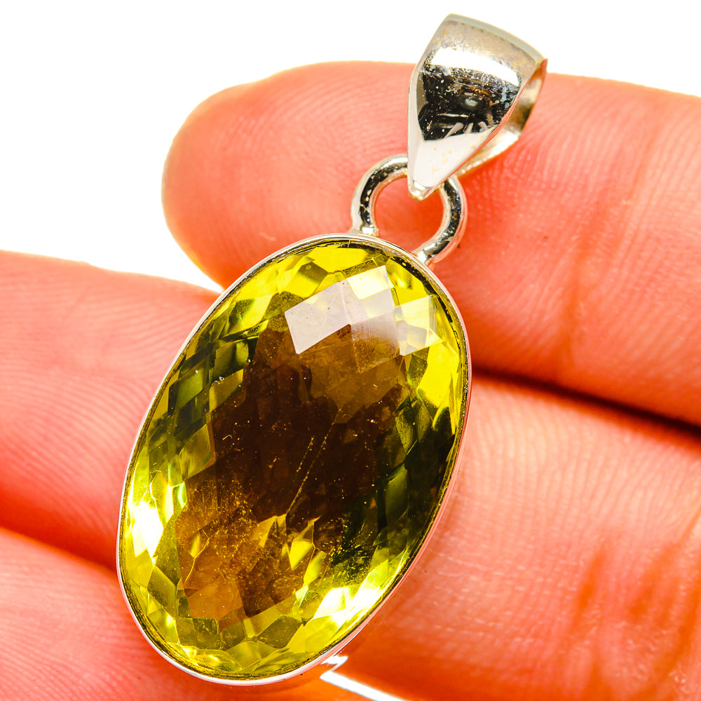 Olive Quartz Pendants handcrafted by Anasilvercos - PD15191