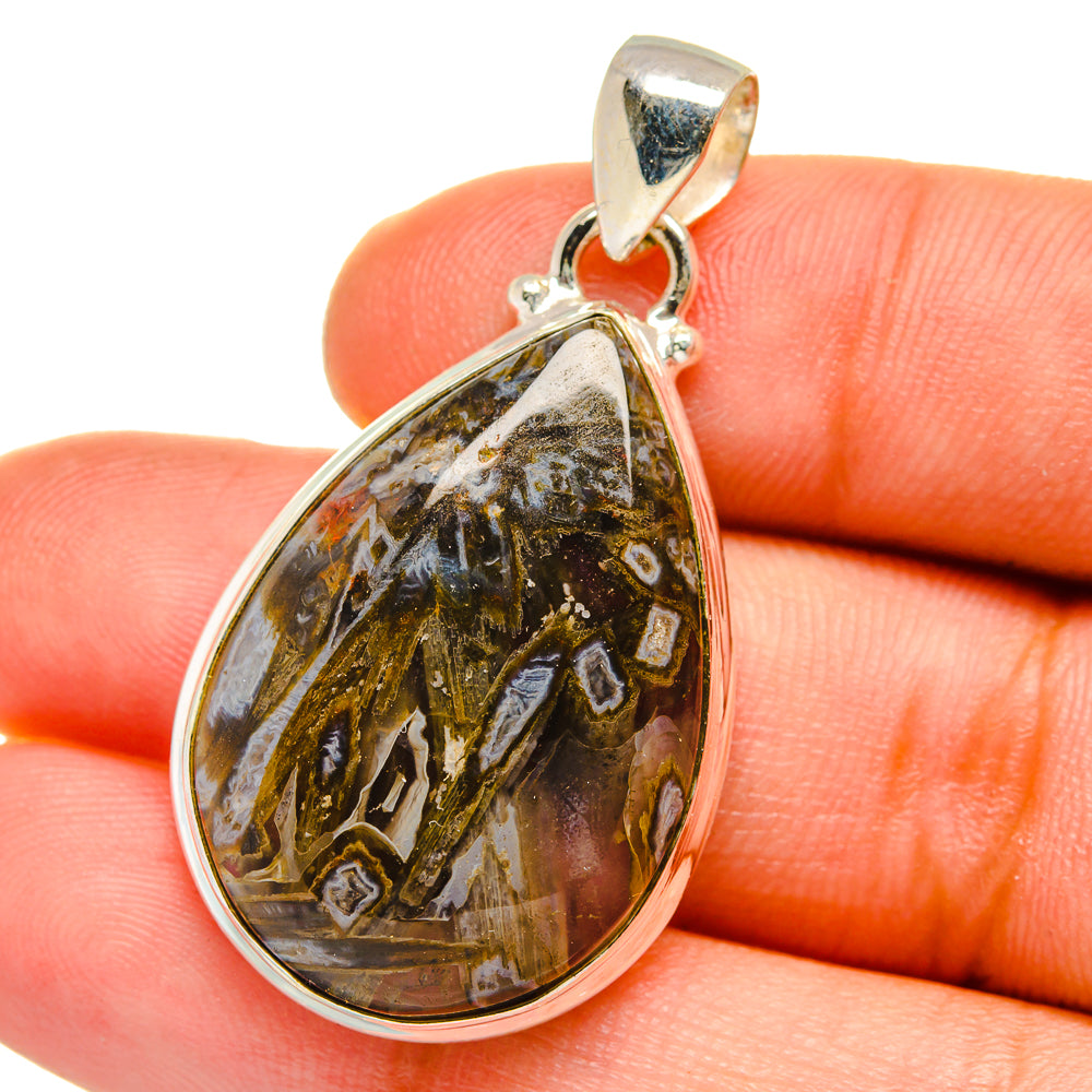 Turkish Tube Agate Pendants handcrafted by Anasilvercos - PD15205
