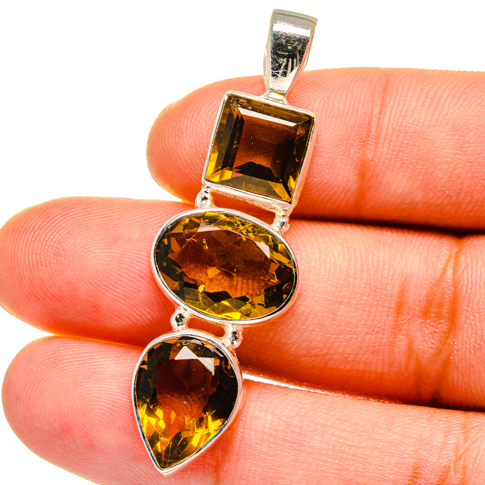 Mandarin Citrine Pendants handcrafted by Anasilvercos - PD15208