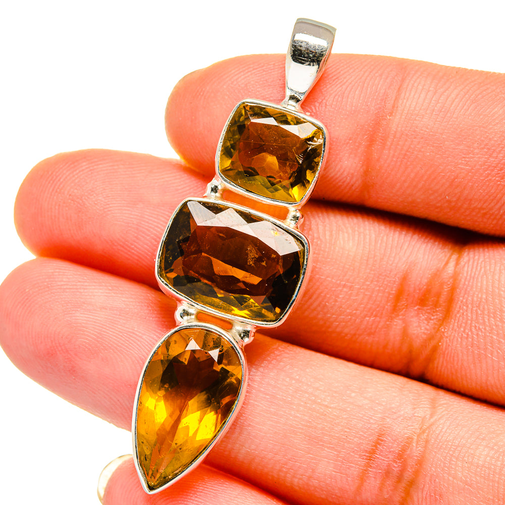 Mandarin Citrine Pendants handcrafted by Anasilvercos - PD15209