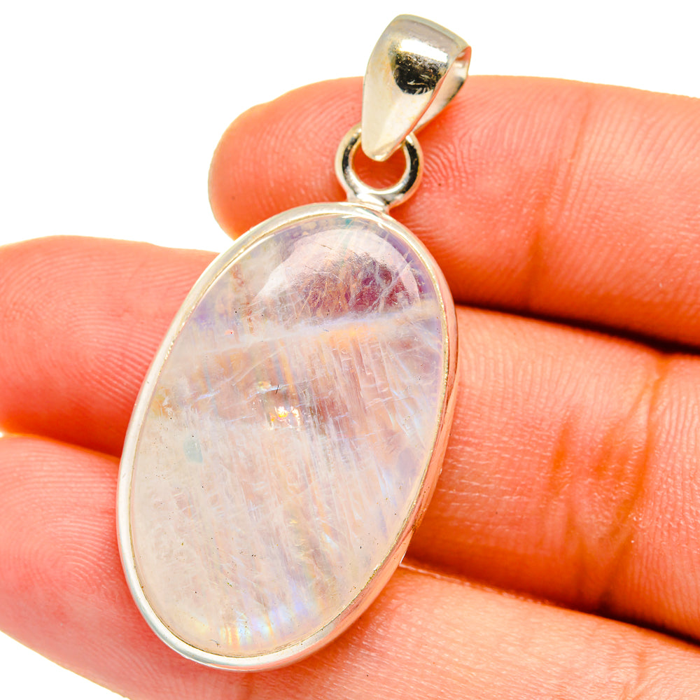 Rainbow Moonstone Pendants handcrafted by Anasilvercos - PD15233