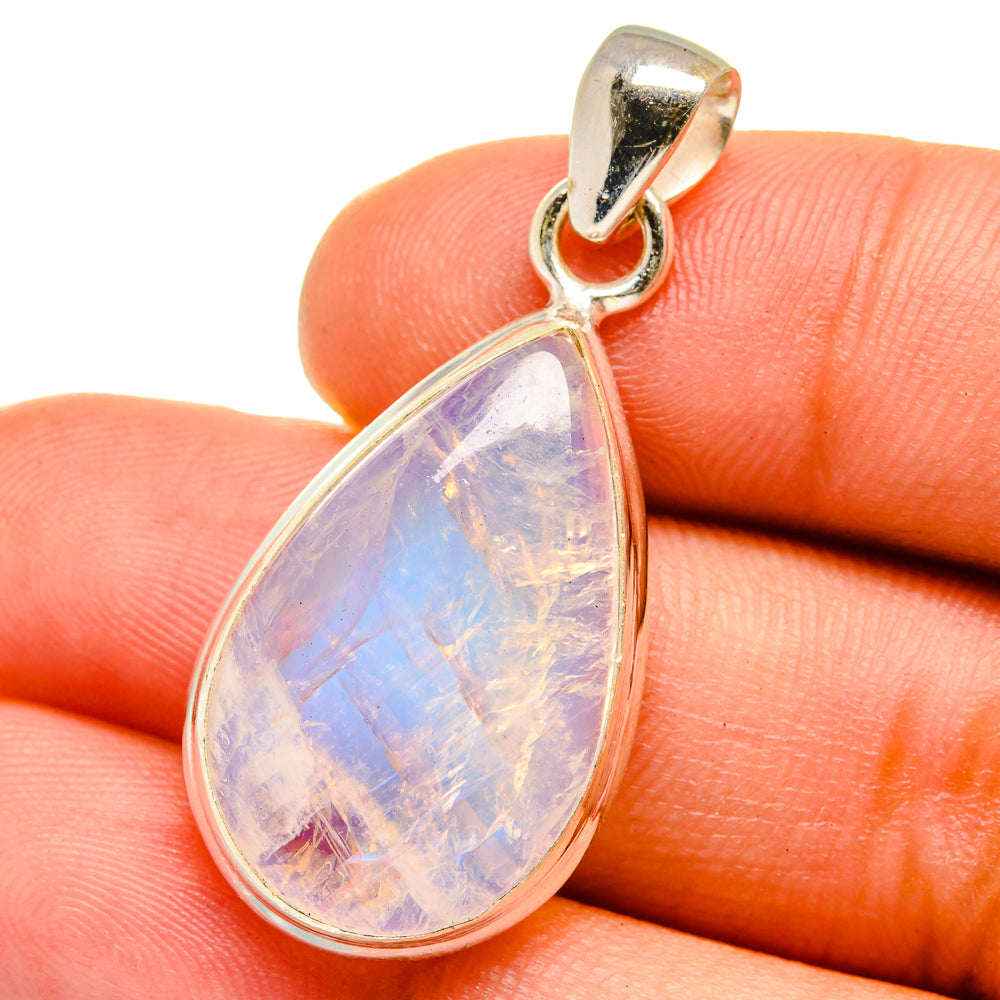 Rainbow Moonstone Pendants handcrafted by Anasilvercos - PD15234