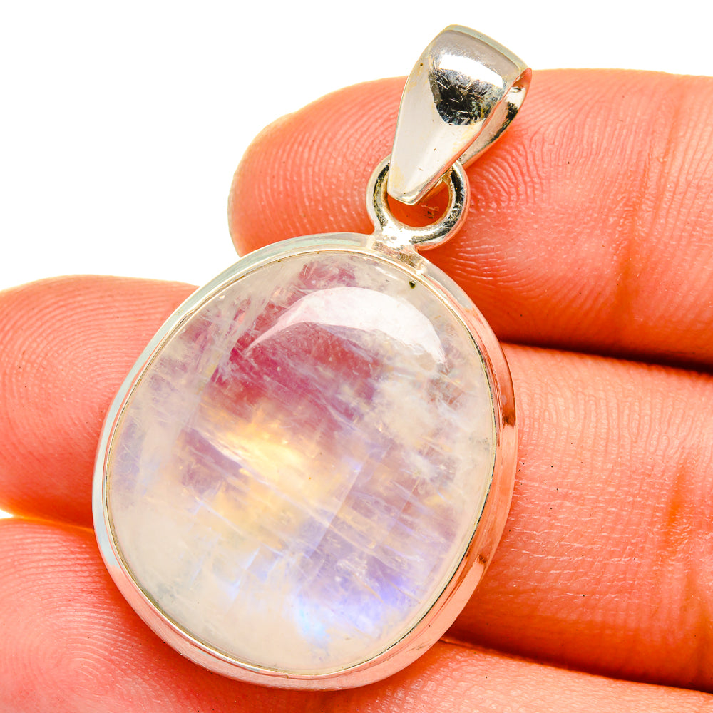 Rainbow Moonstone Pendants handcrafted by Anasilvercos - PD15241