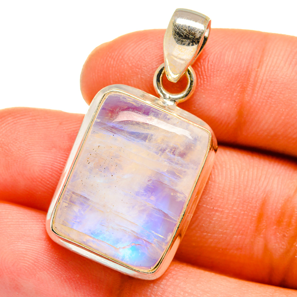 Rainbow Moonstone Pendants handcrafted by Anasilvercos - PD15242