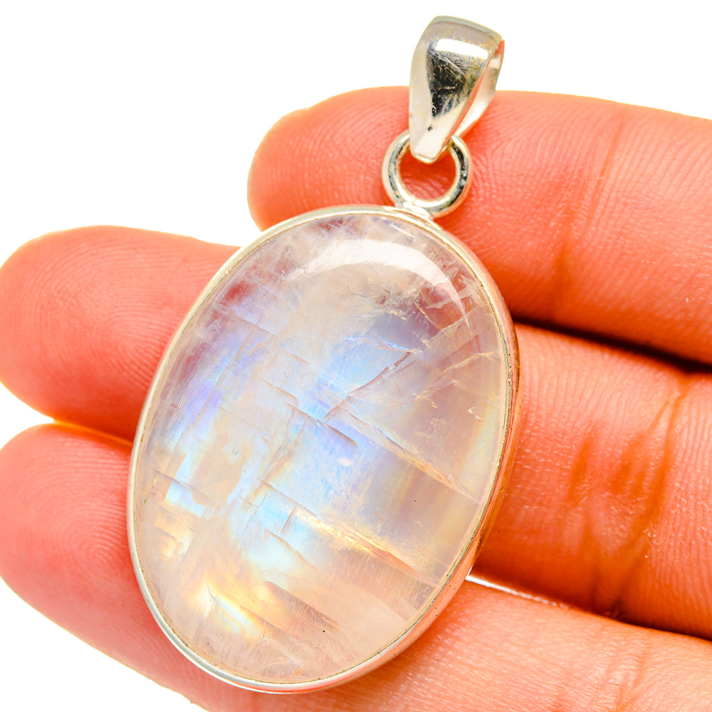 Rainbow Moonstone Pendants handcrafted by Anasilvercos - PD15243