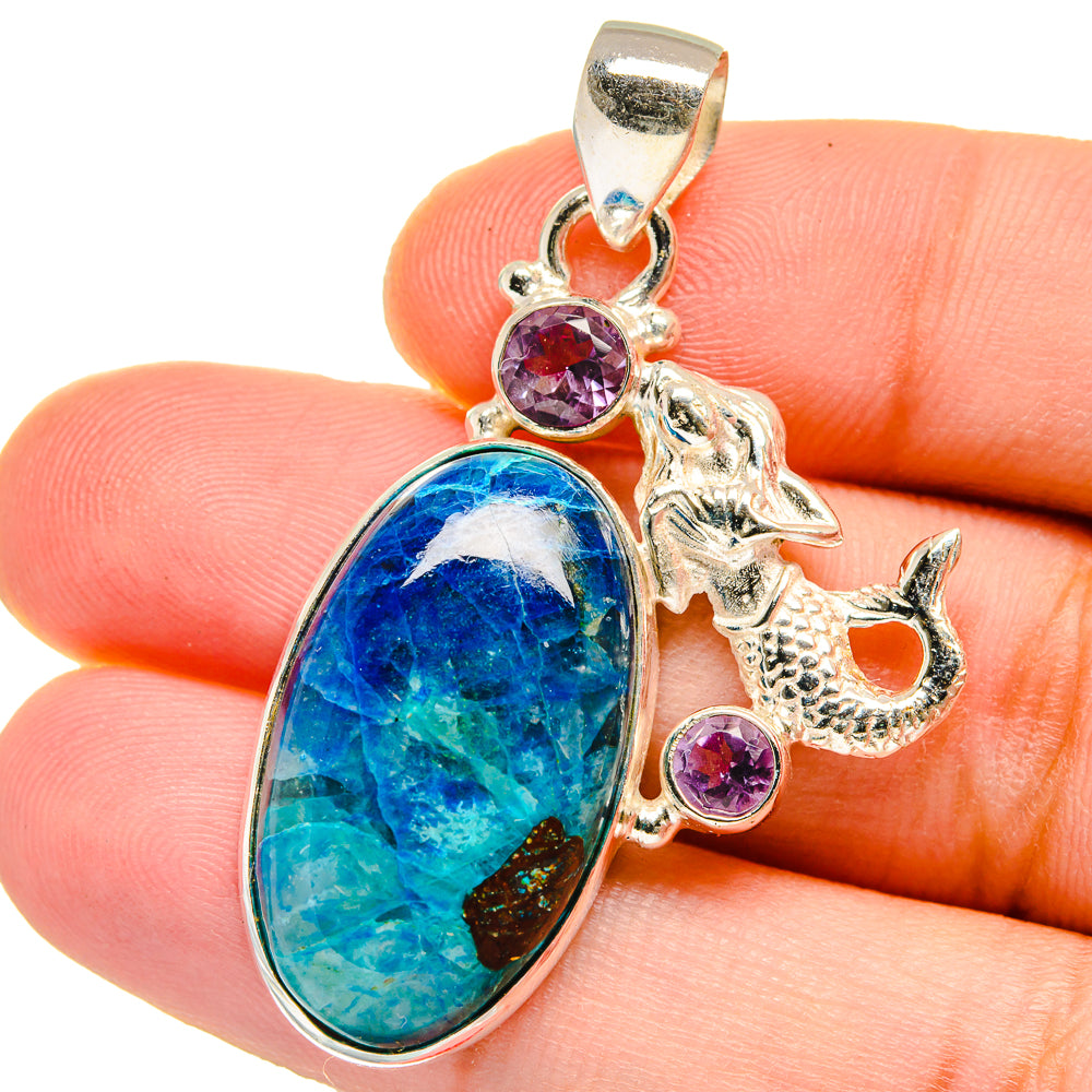 Chrysocolla Pendants handcrafted by Anasilvercos - PD15286