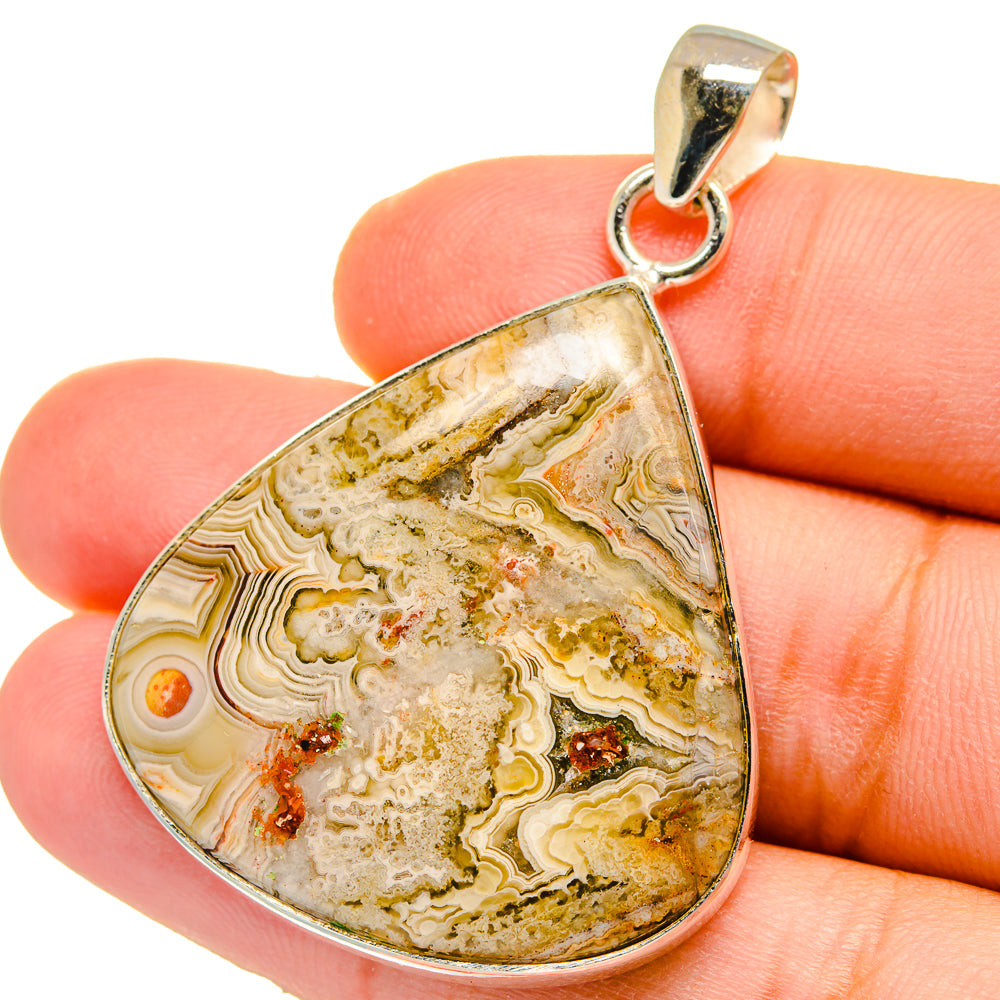 Laguna Lace Agate Pendants handcrafted by Anasilvercos - PD15308