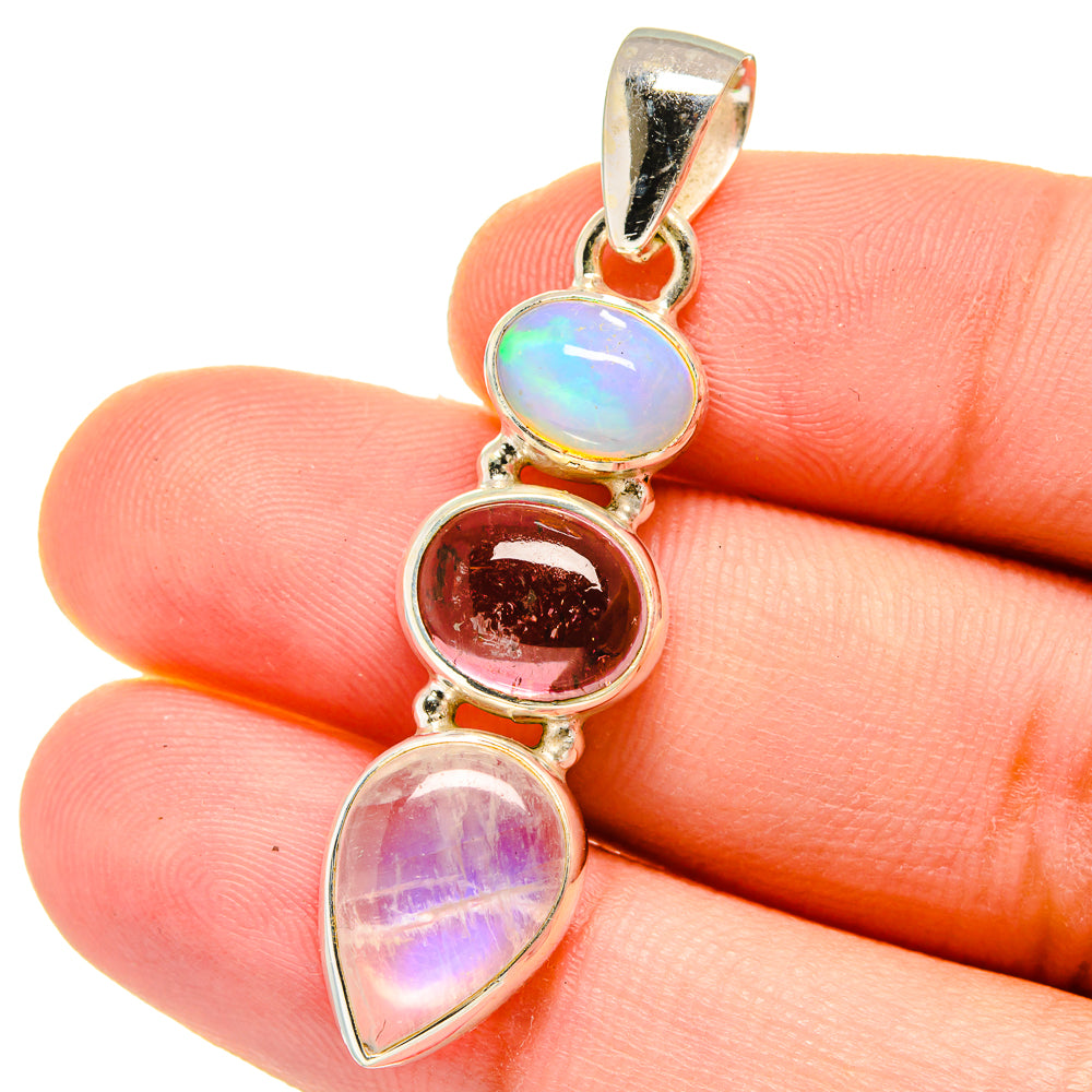 Rainbow Moonstone Pendants handcrafted by Anasilvercos - PD15320