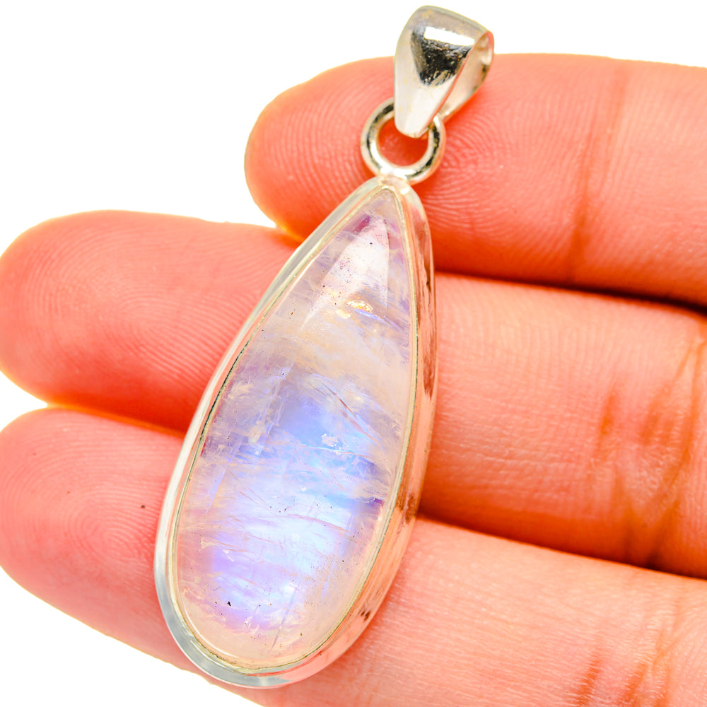 Rainbow Moonstone Pendants handcrafted by Anasilvercos - PD15322