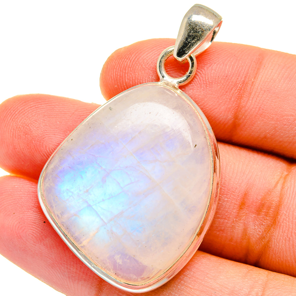 Rainbow Moonstone Pendants handcrafted by Anasilvercos - PD15325