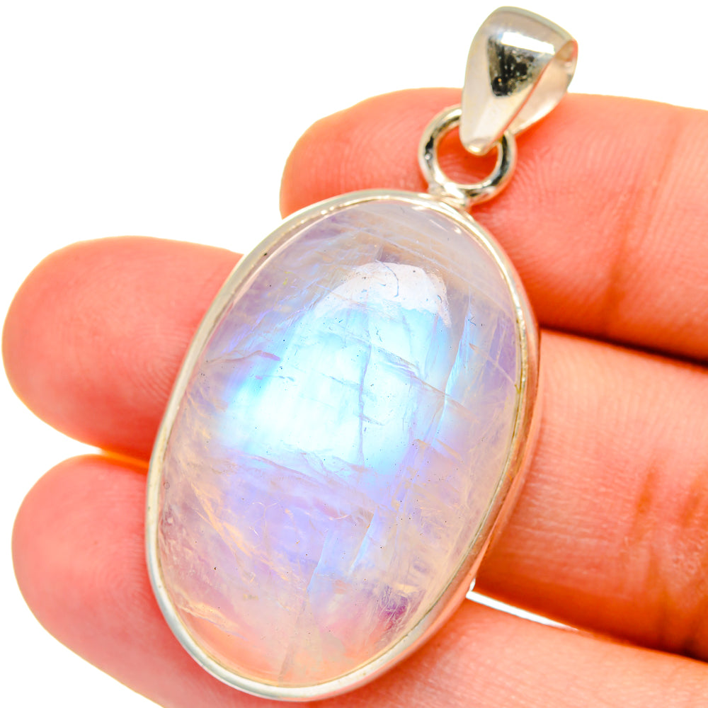 Rainbow Moonstone Pendants handcrafted by Anasilvercos - PD15329