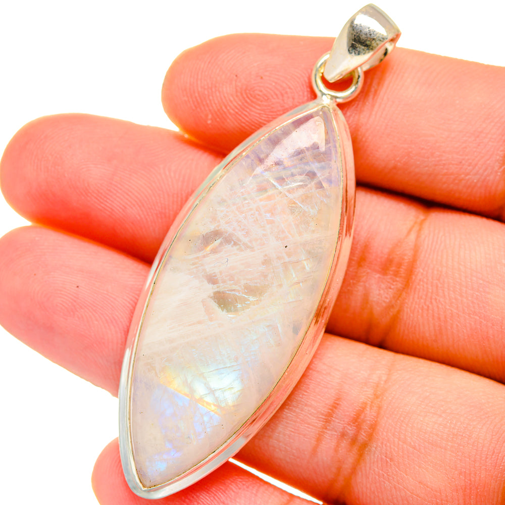 Rainbow Moonstone Pendants handcrafted by Anasilvercos - PD15334