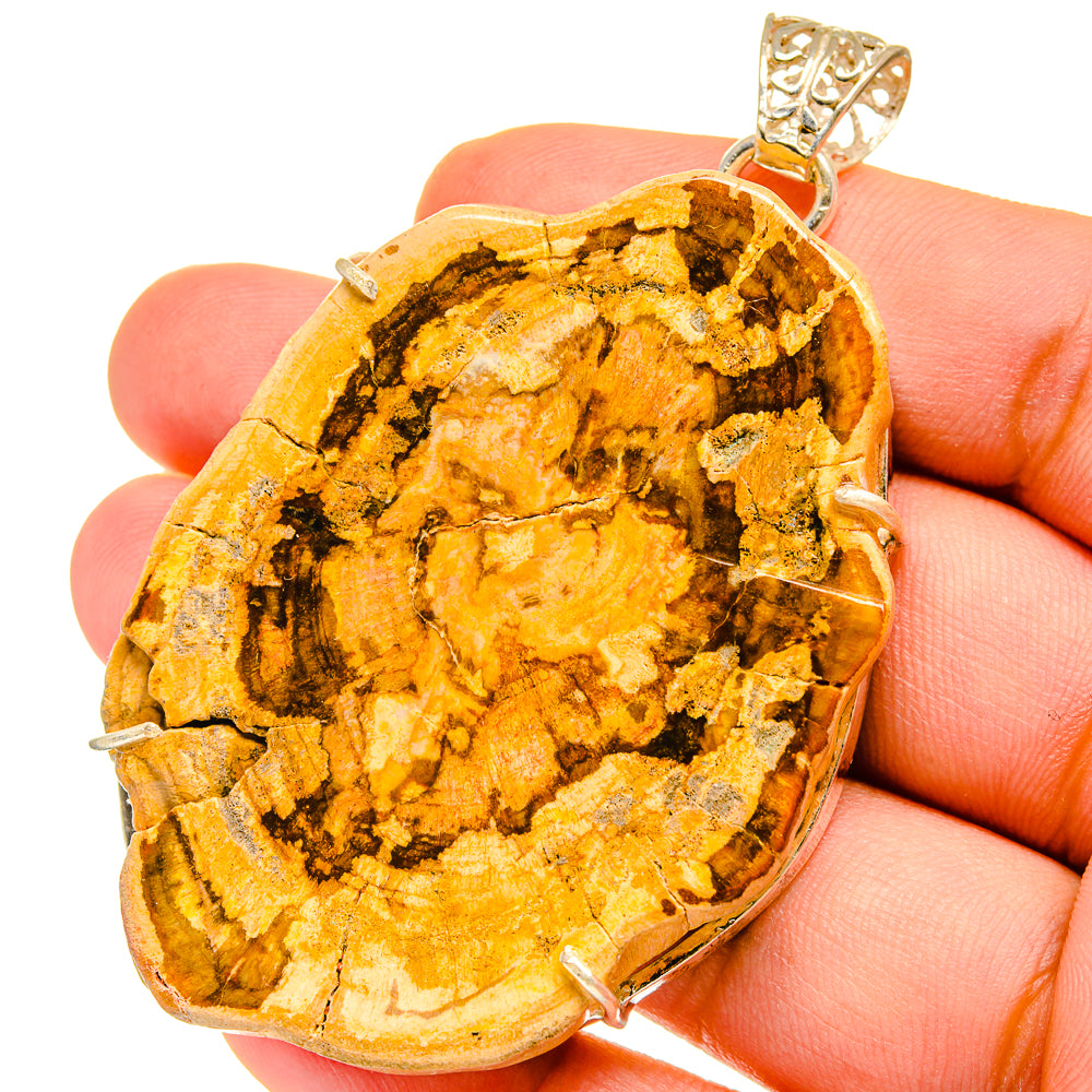 Petrified Wood Pendants handcrafted by Anasilvercos - PD15340