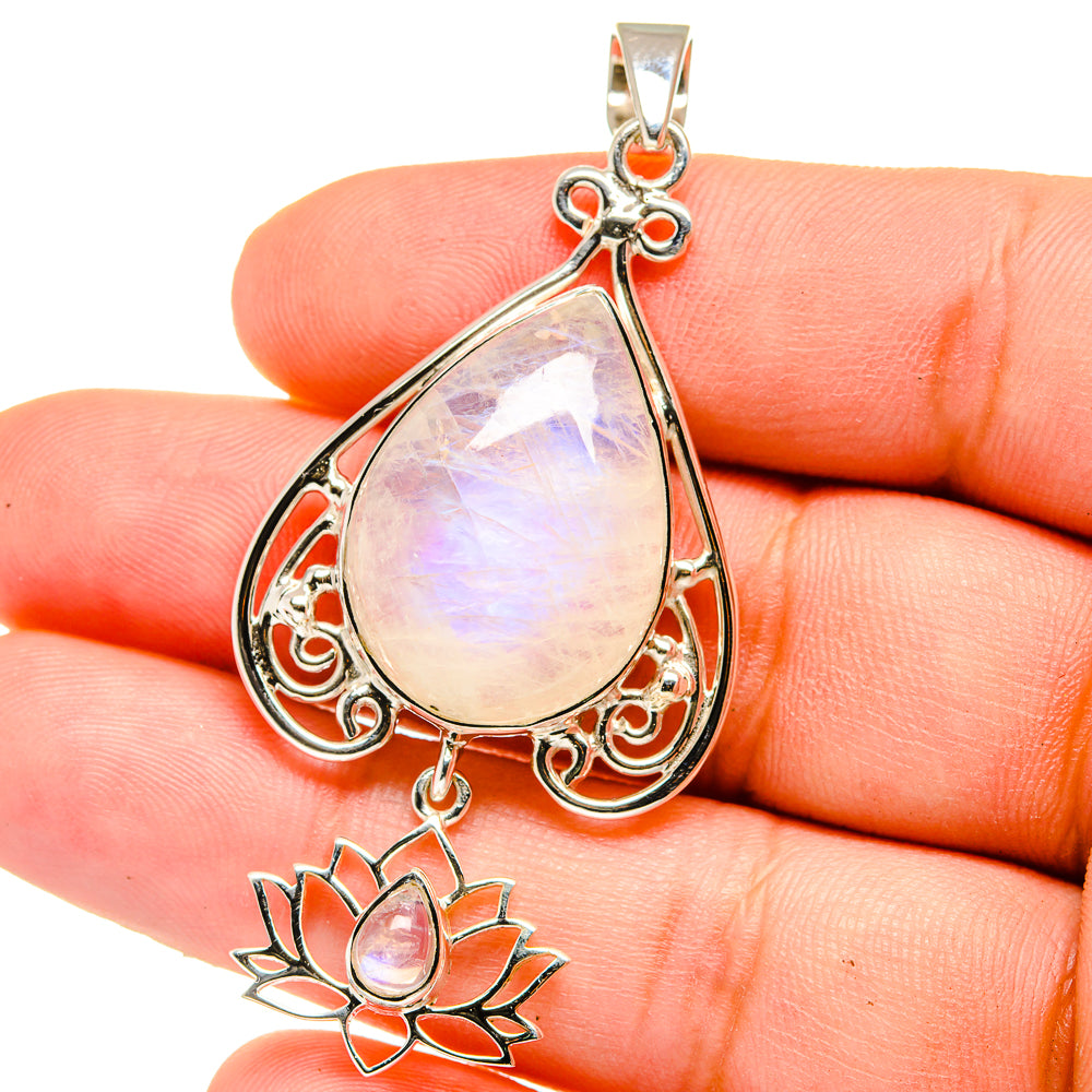 Rainbow Moonstone Pendants handcrafted by Anasilvercos - PD15348