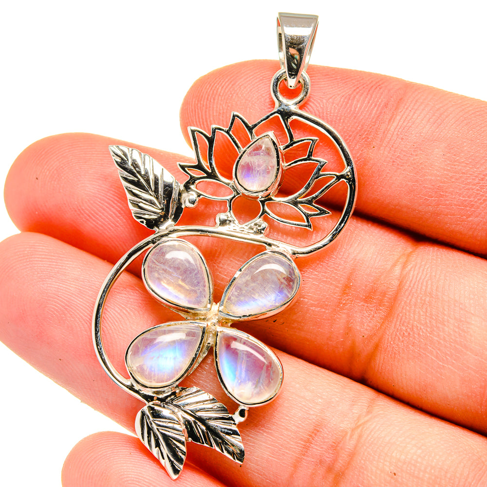 Rainbow Moonstone Pendants handcrafted by Anasilvercos - PD15351