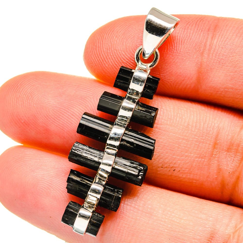 Black Tourmaline Pendants handcrafted by Anasilvercos - PD15355