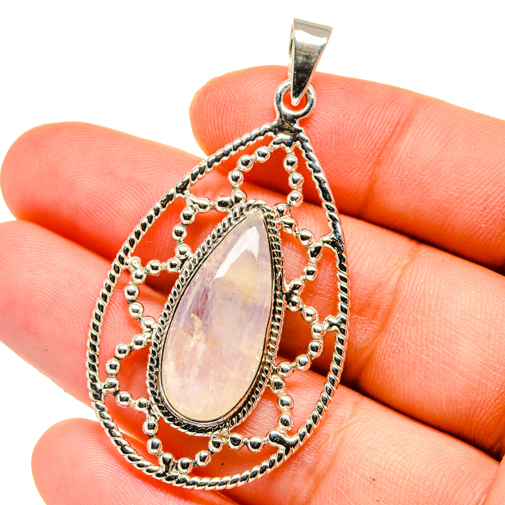 Rainbow Moonstone Pendants handcrafted by Anasilvercos - PD15365
